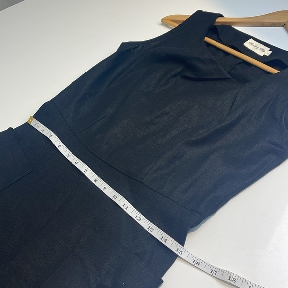 Smoking Lily Black Linen Blend Dress Size Small - Picture 7 of 9